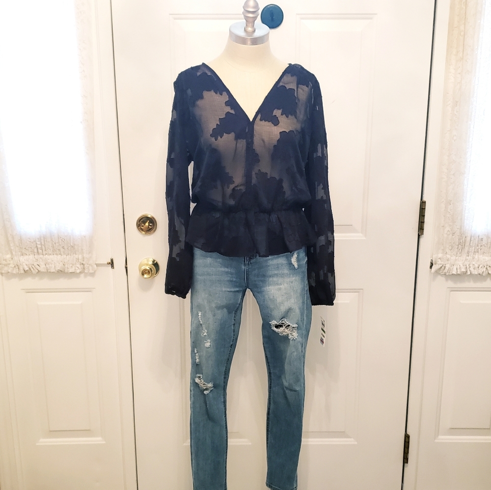 Black Sheer Top